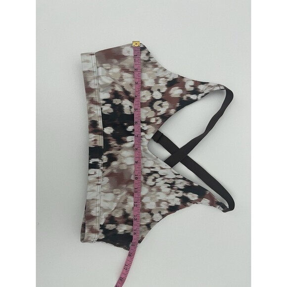 Aerie | OFFLINE Shine Strappy Back Sports Bra in Coco Cream Brown Print Large - Picture 11 of 13